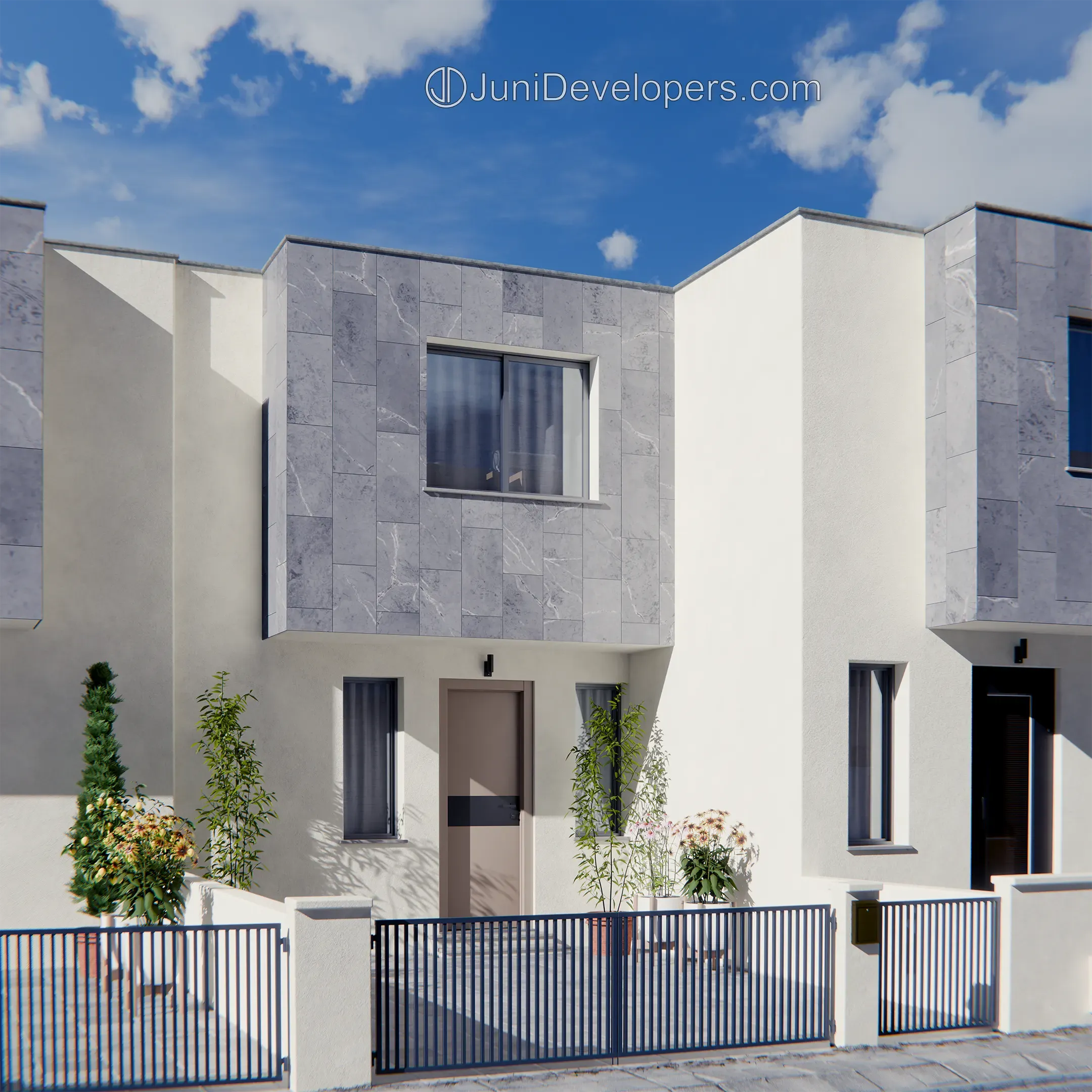 Maisonette No. 4, exterior view, parking space