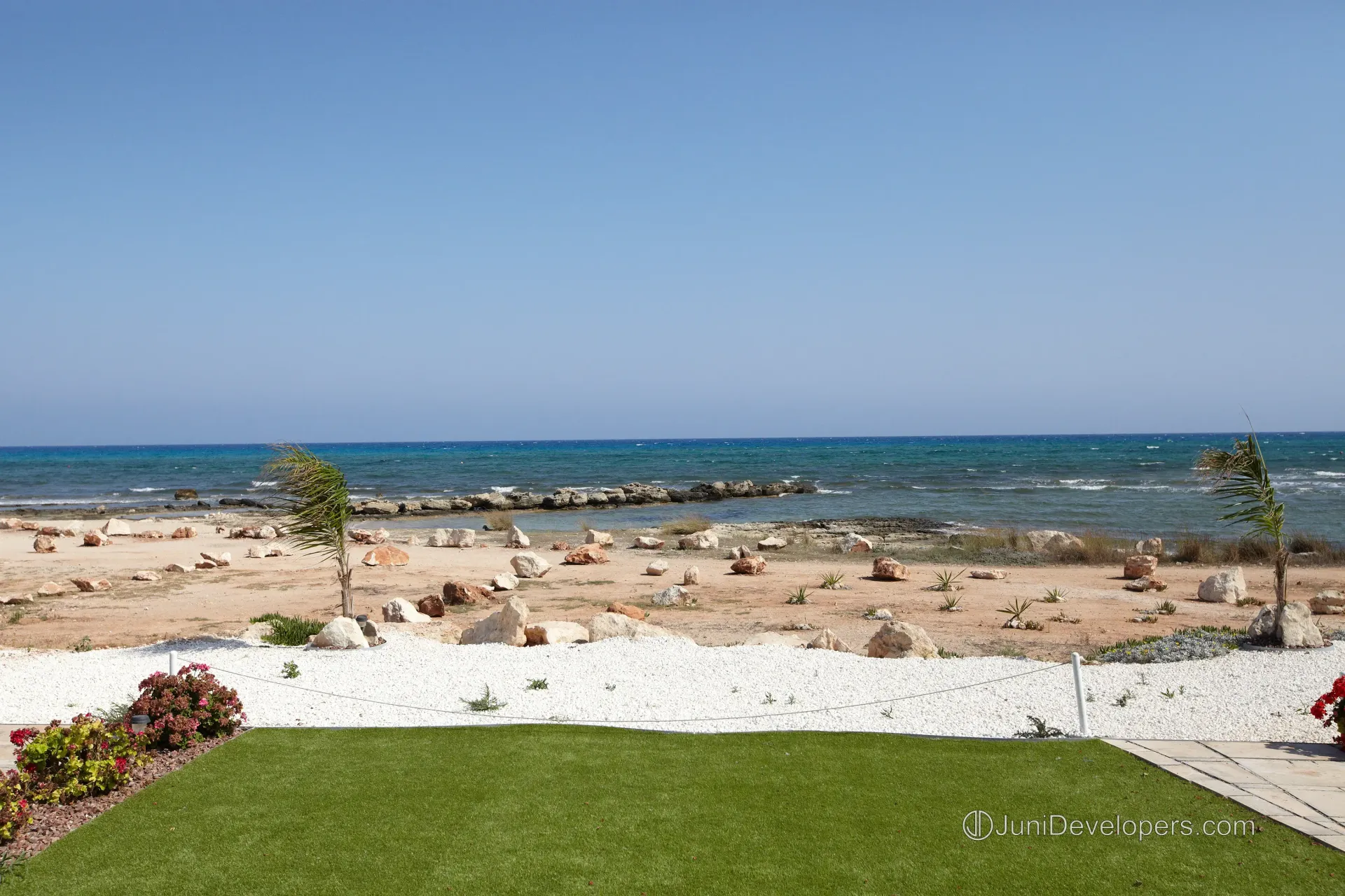 Seafront villa in Ayia Napa hotel area with garden and uninterrupted sea-views